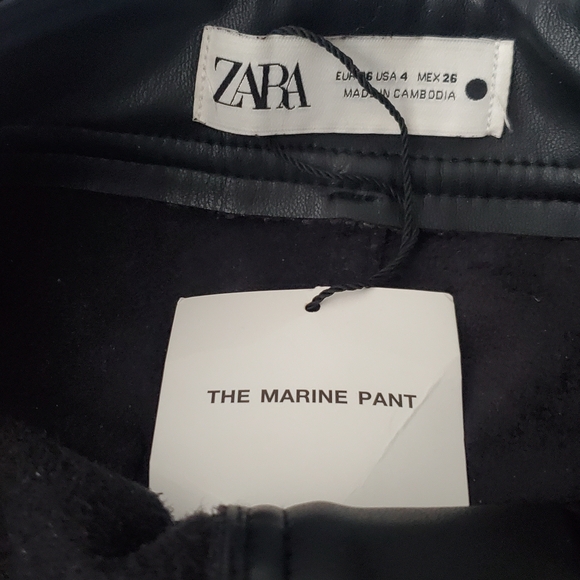 Zara Black Leather Marine Pants - Picture 2 of 7